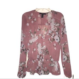 Forever 21 Size small sheer floral blouse